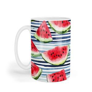 Ceramic Mug - Fruity Watermelon Stripes