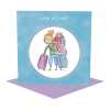 Female Off to Uni card for her - designed by Rosie Brooks - 15cm square and blank inside, made in the UK