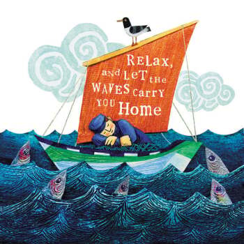 Relax 150mm Square Greetings Card by Artist Lisa Berkshire