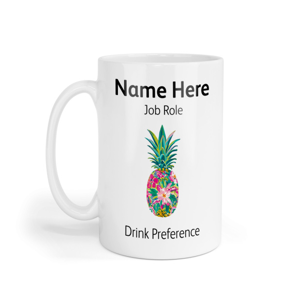 Personalised Ceramic Mug - Floral Summer Pineapple