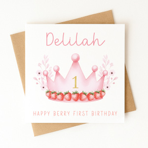 Personalised 1st Birthday Card - Happy Berry First Birthday