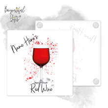 Personalised Red Wine Glass Coaster with Splash Effect