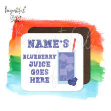 Personalised Children's Drinks Coaster - Blueberry Juice Goes Here!