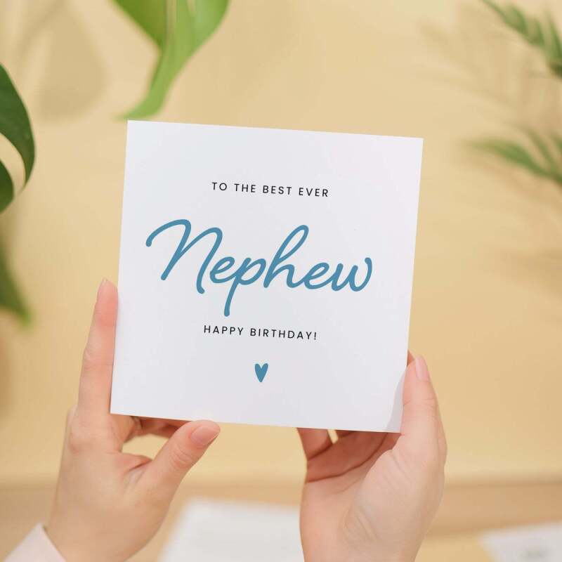 Birthday Card For Nephew Happy Birthday Card For Nephew Best Nephew Ever Card Birthday Card For Nephew - Square (5.5x5.5) / Blank Inside