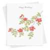 Feminine floral dog rose birthday card -  designed by Eloise Hall - 15.7 x 11cm and blank inside, made in the UK