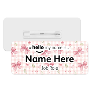 #hello my name is... Name Badge - Pastel Gingham Bows