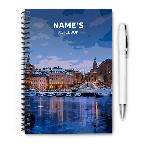 Personalised A5 Artwork Notebook - Stockholm - Sweden