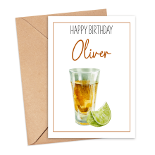 Personalised Birthday Card - Happy Birthday with Tequila - Small (Approx. A6 | 105mm x 148mm | 4.1in x 5.8in) - Standard Smooth Card