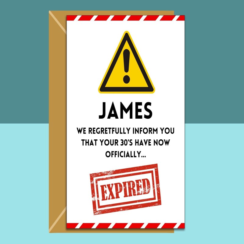 Funny 40th Birthday Card - Personalised For Men Women, For Him, Her turning 40 years old - Custom 40th card for friend, brother, sister. - Blank inside - Regular - Matte