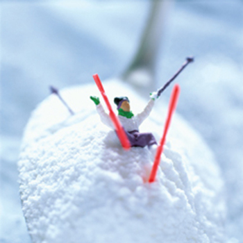 Ski Jump 150mm Square Greetings Card by Akiko Ida and Pierre Javelle