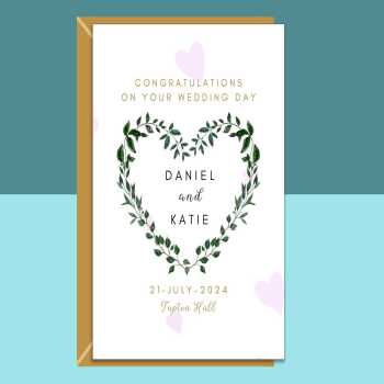 Customised Wedding Card - Personalised Wedding Day Card For Husband and Wife - Perfect card for anyone's special day