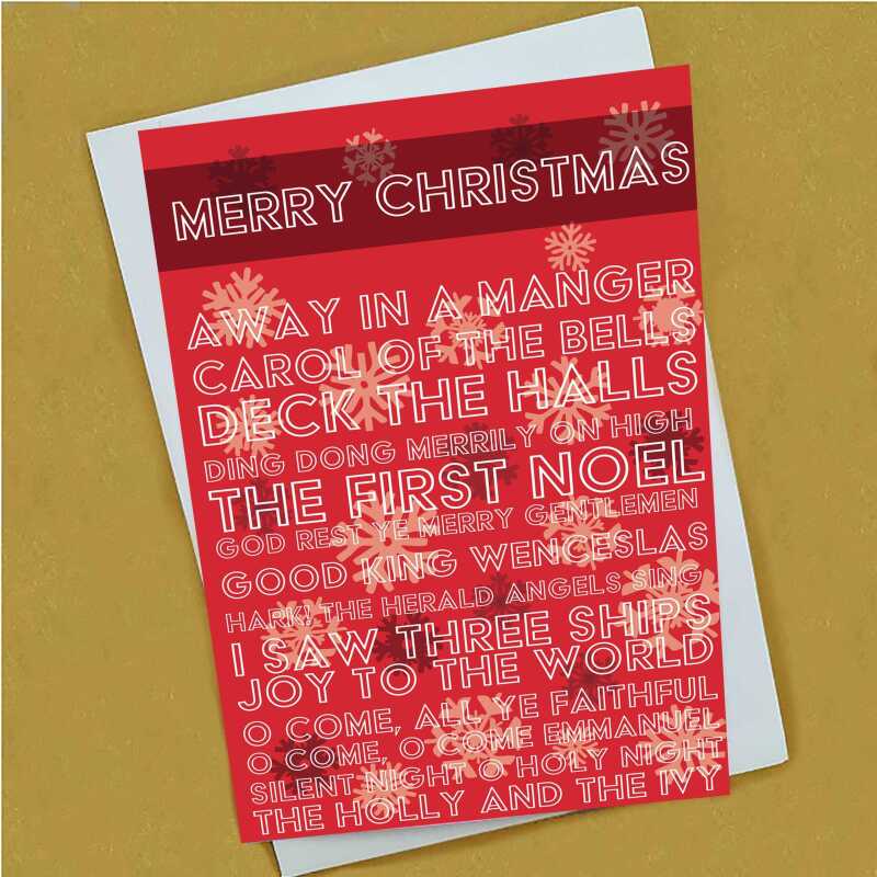 Christmas Carols 6 x 4" Greeting Card Sent Direct to Friend or Relative