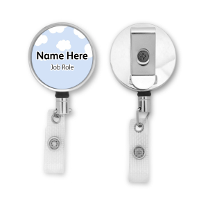 Personalised Metal ID Reel - Clouds