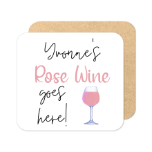 Personalised Drinks Coaster - Name's Rose Wine Goes Here!