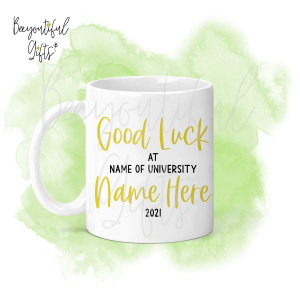 Personalised Good Luck at University Ceramic Mug - Yellow
