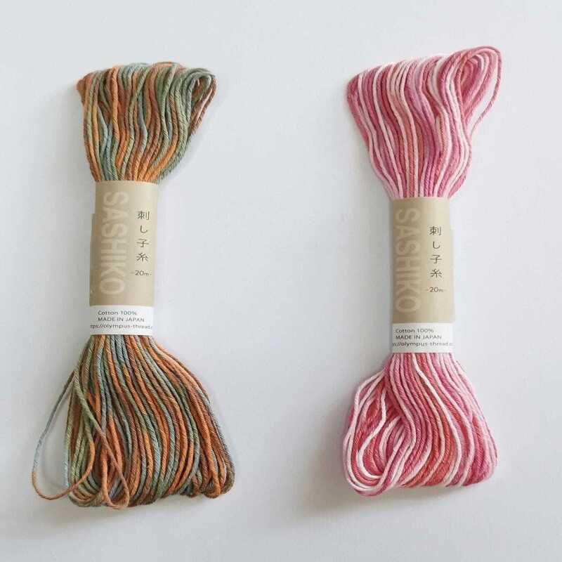 Olympus Sashiko Cotton Thread Variegated 20m - Blue & White