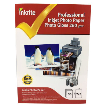 Inkrite 7x5 260gsm Single Sided Gloss Photo Paper