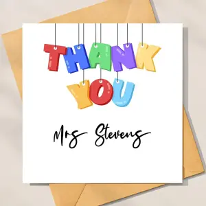 Personalised Thank You Teacher Card - Thank You Balloons