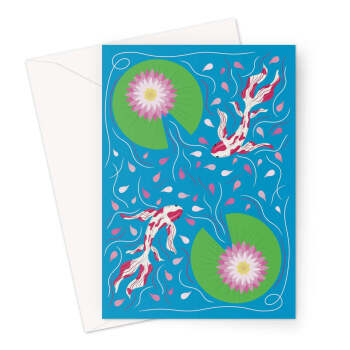 Koi Fish - Carp Pond Greeting Card