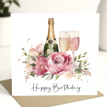 Floral Birthday Cards - Bright Colourful Floral Card - Standard Smooth Card