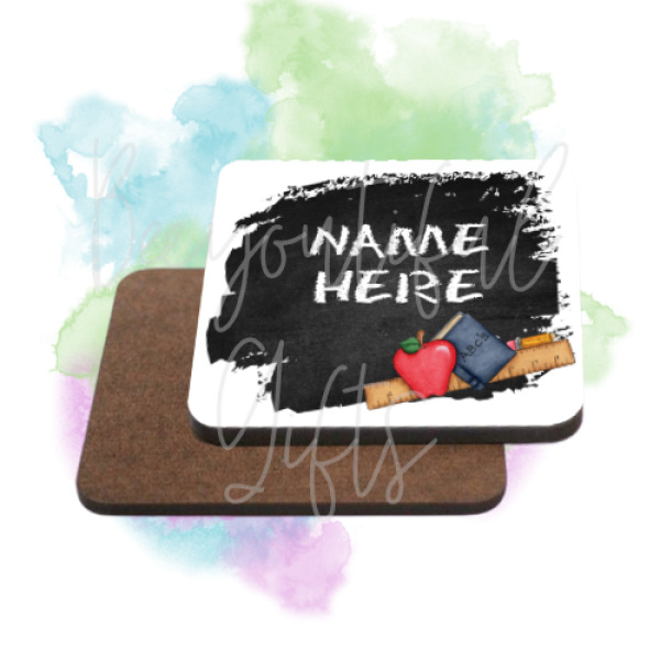 Personalised Teacher Coaster - Teacher Chalkboard