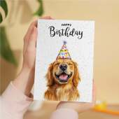 Birthday Card For Him or Her Of A Golden Retriever Dog Illustration For Him or Her Birthday Gift