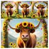 Sunflower Highland Cow - instant downloads