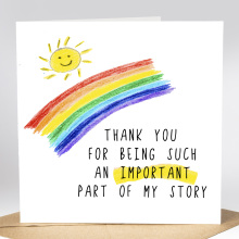 Thank You Teacher Card - Thank You For Being Such An Important Part of My Story - Standard Smooth Card