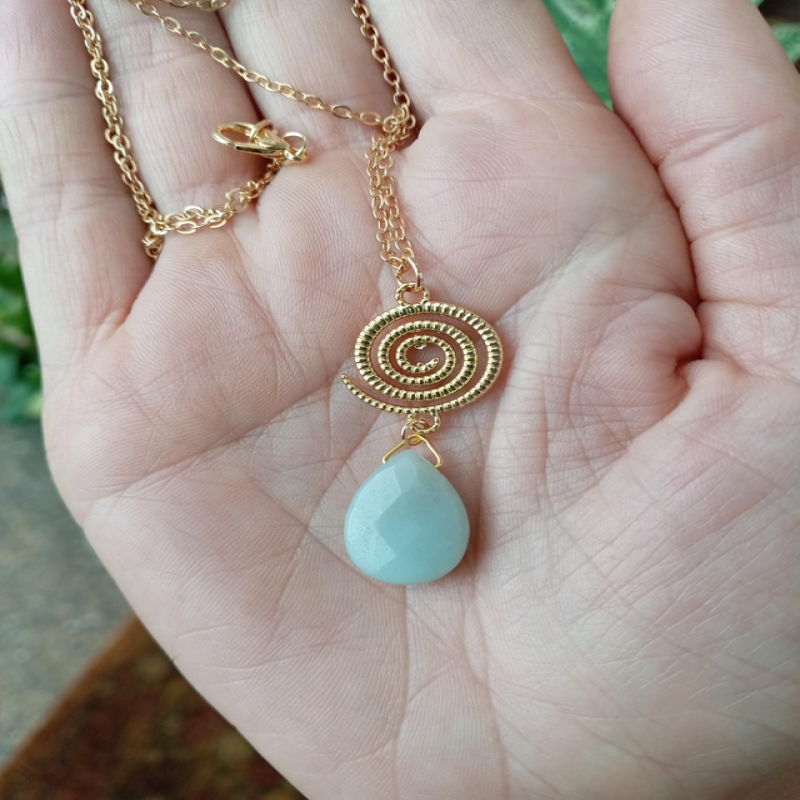Angelite Gold Necklace