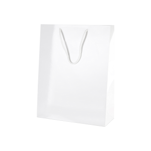 Personalised Luxury Gift Bag with Rope Handles - White (Gloss) - Medium Tall (250mm x 360mm x 100mm)