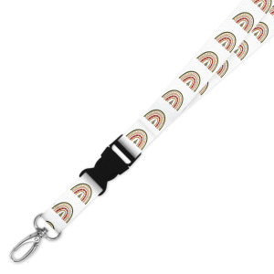 Double Breakaway Lanyard - Boho Christmas Tree Rainbow