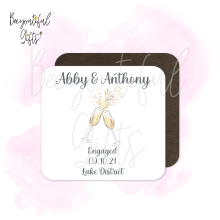 Personalised Engagement Coaster - Engaged Champagne Themed