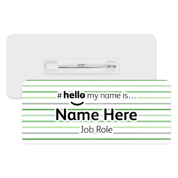 #hello my name is... Name Badge - Assorted Green Lines