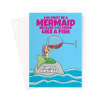 Funny Mermaid Birthday Card For Adult - Wine Drinker - A5 Portrait - 1 Card