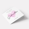 Godmother Birthday Card &ndash; Personalised Name &ndash; Pink Watercolour Heart &ndash; Handmade Greeting Card UK - Smooth No Message - Kraft Brown