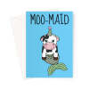 Funny Mermaid Birthday Card, Moo-Maid Cow - A5 Portrait - 1 Card