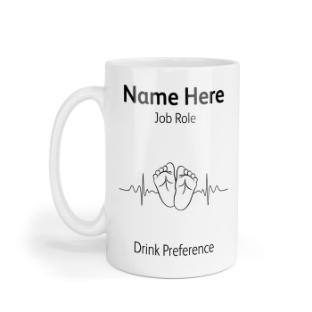 Personalised Ceramic Mug - Baby Feet Heartbeat