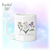 No Rain, No Flowers Vintage Style Floral Ceramic Mug