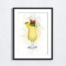 Pina Colada Splash Effect Art Print - A6 (Approx. 10cm x 15cm)