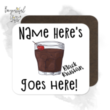 Personalised Cocktail Coaster - Hand Drawn Black Russian