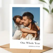 Personalised One Year Anniversary Card - One Whole Year - Small (Approx. A6 | 105mm x 148mm | 4.1in x 5.8in) - Standard Smooth Card