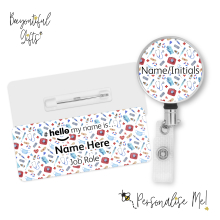 #hello my name is... Name Badge & Metal ID Reel - Watercolour Medical