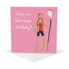 Rowing themed oarsome birthday card for her - designed by Erica Sturla - 15cm square and blank inside, made in the UK