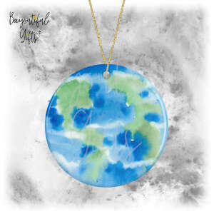 Watercolour Planets Round Ceramic Decoration