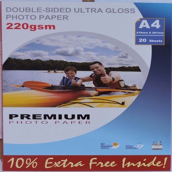A4 220gsm Double Sided Ultra Gloss Photo Paper