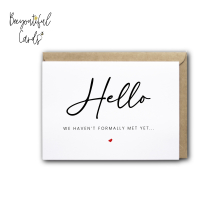 Pregnancy Announcement Card - We Haven't Formally Met Yet - Small (Approx. A6 | 105mm x 148mm | 4.1in x 5.8in) - Standard Smooth Card