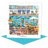 Swimming Card - Lido Life - Polymer Clay Art by Erica Sturla - Fun Outdoor Swimmer Card Made in the UK