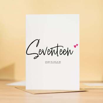 Seventeen Year Anniversary Card For Husband 17 Year Anniversary Card Boyfriend or Girlfriend Wedding Anniversary Card For Wife