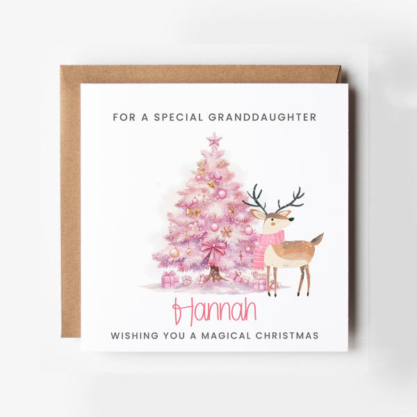 Granddaughter Christmas Card Personalised Christmas Card for Grandchild - Standard Smooth Card