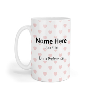 Personalised Ceramic Mug - Pastel Pink Hearts